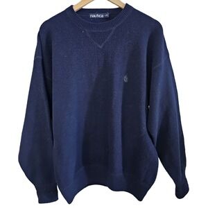 Nautica Sweater Sz Lg Men Crewneck Thick Fall Warm Cozy Outdoor Classic Normcore